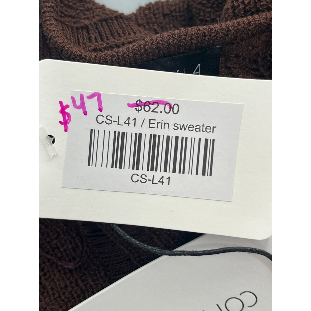 Cotton Candy Brown Sheer Button-Front Long Sleeve Top - Picture 5 of 9